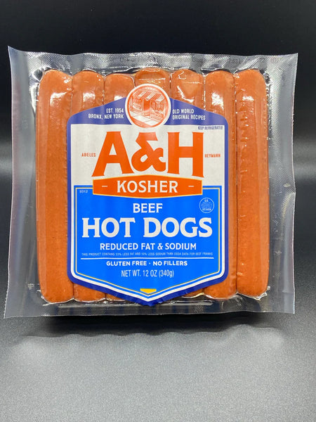 A&H All Beef Kosher Hot Dogs 14oz.